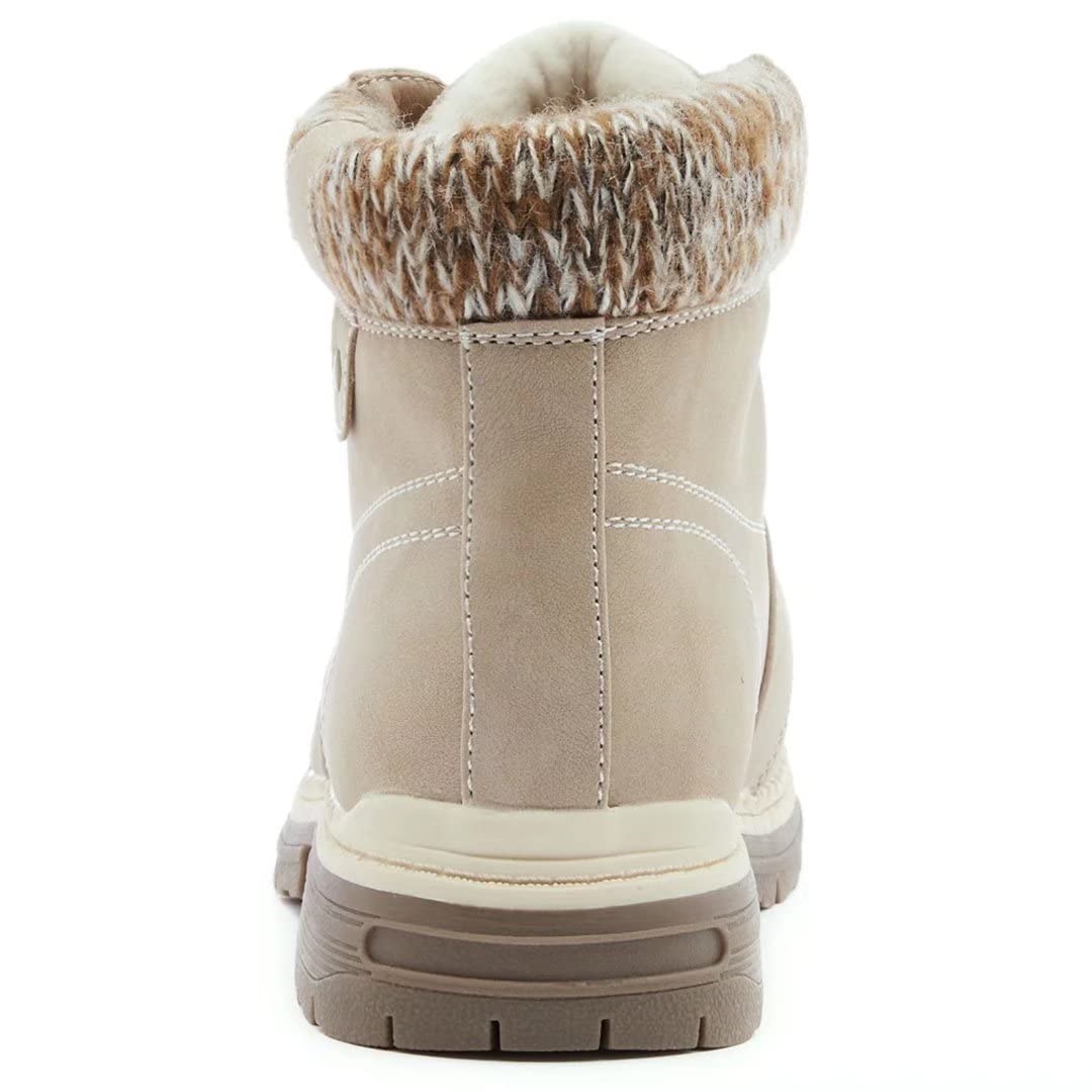 ANJOUFEMME Work Hiking Boots for Women Waterproof - Womens Outdoor Ankle Boots Lightweight Snow Winter Boots for Trekking Walking Camping FNW18-KHAKI-G-6