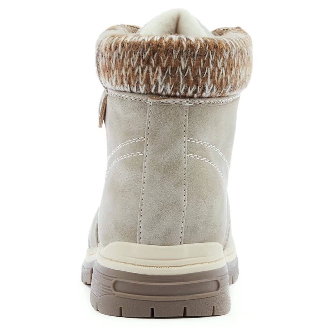 ANJOUFEMME Work Hiking Boots for Women Waterproof - Womens Outdoor Ankle Boots Lightweight Snow Winter Boots for Trekking Walking Camping FNW18-KHAKI-G-6