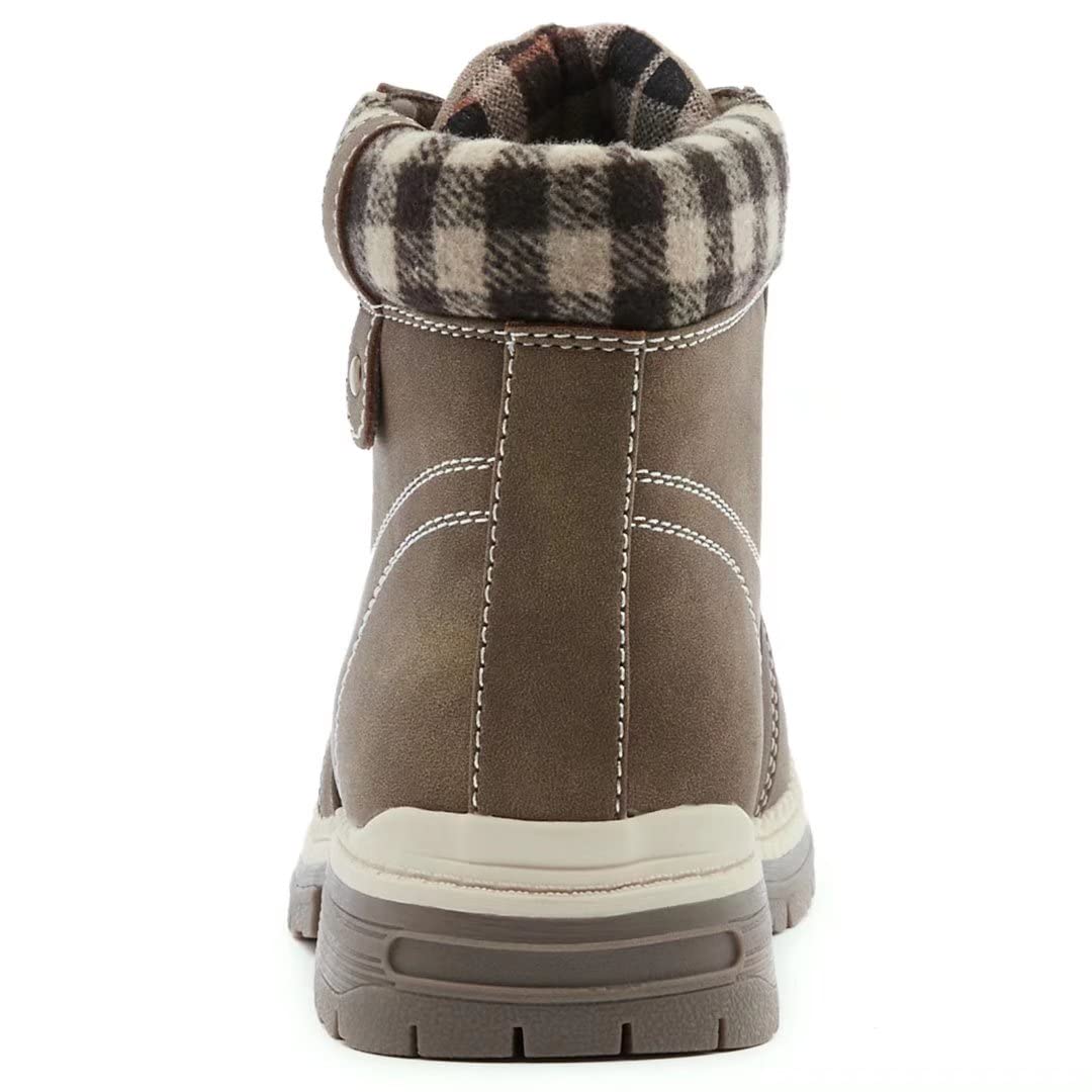 ANJOUFEMME Work Hiking Boots for Women Waterproof - Womens Outdoor Ankle Boots Lightweight Snow Winter Boots for Trekking Walking Camping FNW18-KHAKI-G-6